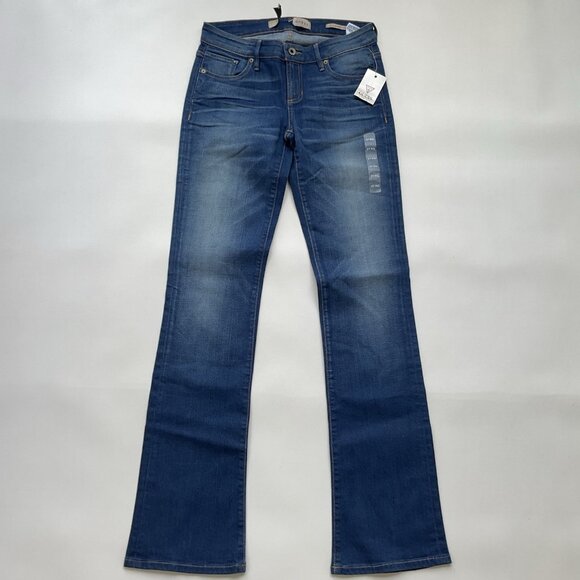 Guess Women’s Low Rise Boot Cut Jeans In Medium Blue Denim Size 27 - Picture 2 of 14